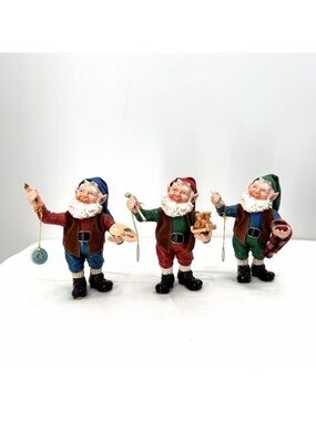 Vintage 93 Possible Dreams Clothtique Christmas Working Elves Figurines Set of 3
